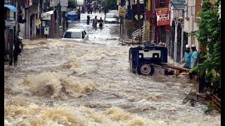 Rain havoc in Telangana and Andhra schools shut in Hyderbad train services hit [upl. by Treiber251]