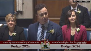 Manitoba NDP government unveils its first budget under Premier Wab Kinew – April 2 2024 [upl. by Naitsabes]