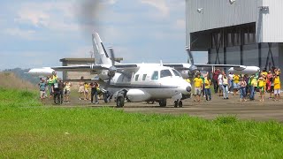 Mitsubishi MU2B Marquise trazendo o candidato a VicePresidencia Braga Netto no Aeroporto de Muriaé [upl. by Aled945]