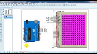 Arduino with ILI9341 TFT Proteus simulation [upl. by Ayekel]