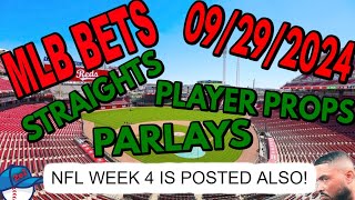 MLB Picks Today 09292024  FREE MLB Best Bets Straights Player Props And Parlays [upl. by Dhruv]