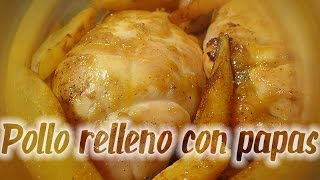 Pollo a la mostaza relleno con roquefort y jamón  papas al horno  Biaan Cooks 9 [upl. by Calbert491]