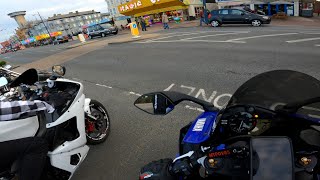 Ride Home From Bike Night  2004 and 2017 Yamaha R6 [upl. by Hedveh]