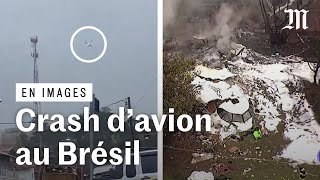 Au Brésil un avion s’écrase avec 61 personnes à bord [upl. by Ahseim620]