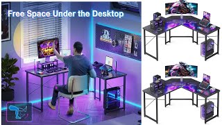 Casaottima L Shaped Gaming Desk with Monitor Stand  Corner Desk Gaming Table for Home Office [upl. by Yesnnyl]