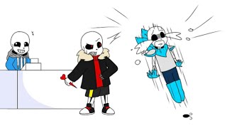 CC Eng Sub   Undertale AU 手書  便利商店搶劫！（UT Sans，US Sans，UF Sans） [upl. by Obediah]