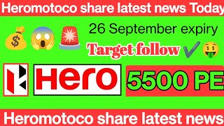 🌟Expert Analysis Heromotoco 5500 PE Share News  Heromotoco share latest news Thursday [upl. by Nylkoorb399]