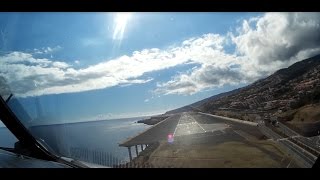 Cockpit View  Airbus A320 landing at Madeira Airport FNC [upl. by Ilram]