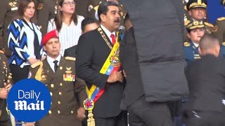 Police shield Venezuelas President after assassination attempt [upl. by Angela]