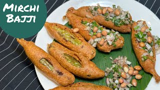 Mirchi Bajji  మిర్చి బజ్జీ Easy Street Style Mirchi Bajji RecipeMirchi Bajji Recipe by Powerchef [upl. by Eelidnarb605]