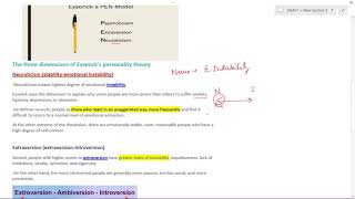 Eyesencks Theory of Personality [upl. by Labanna]