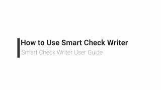 779081 SMART CHECK WRITER  How to Use Smart Check Writer [upl. by Bronnie]