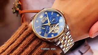 OLEVS 7023 Luxury Waterproof Mechanical Watch video [upl. by Ailenroc]