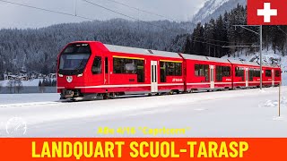 Winter Cab Ride Landquart  ScuolTarasp Rhaetian Railway Switzerland train drivers view in 4K [upl. by Ulrika]