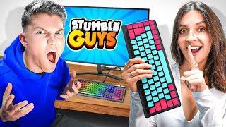 Ma COPINE HACK mon CLAVIER en plein STUMBLE GUYS [upl. by Trilley]