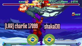 FT5 sfa2u LAR charlie 17099 BR vs shakal30 BR Street Fighter Alpha 2 sfa2 Fightcade Jul 17 [upl. by Bautram192]