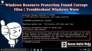 Windows Resource Protection Found Corrupt Files  Troubleshoot Windows Woes  Rescue Digital Media [upl. by Sheley805]