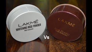 Lakme Whitening Rose Powder Vs Lakme Rose Powder  Comparison Of Lakme Rose Powder With Sunscreen [upl. by Airbmak]