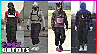 Top 4 Best Easy To Make Male Tryhard Black Jogger Outfits 2 GTA Online [upl. by Aldredge]