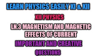 Physics STD 12 Ln3 Important creative questions 123 and 5 marks Key words in Ln3 Score high [upl. by Kask]