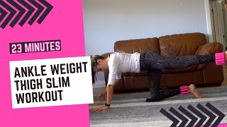 Ankle Weight Thigh Slim Workout by PilatesStrong  Workout with Ankle Weights by PilatesStrong [upl. by Colvert]