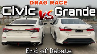 Civic vs Grande Drag Race  AB BEHAS KHATAM [upl. by Nadnarb]