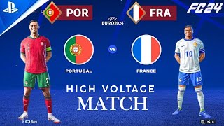 FC 24  Portugal Vs France UEFA EURO 2024  CRonaldo vs Mbappe  High voltage match [upl. by Egres421]