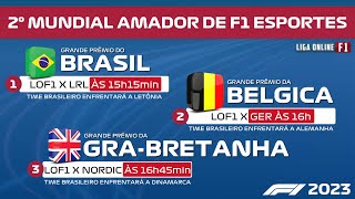 2Âº CAMPEONATO MUNDIAL AMADOR DE F1 ESPORTS  3 CORRIDAS  BRASIL X LETÃ”NIA ALEMANHA E DINAMARCA [upl. by Hedvig]