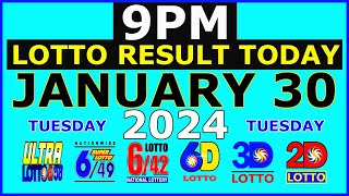 9pm Lotto Result Today January 30 2024 Tuesday [upl. by Enttirb]