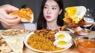 ASMR MUKBANG  인도음식 꿀조합 ★ 커리 탄두리치킨 비리야니 난 먹방 INDIAN FOOD 🇮🇳 CURRY TANDOORI CHICKEN BIRYANI NAAN [upl. by Gladi]