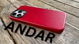 BEST Leather Case For The iPhone 15 Pro Max  Andar Aspen Technically Red [upl. by Airreis]