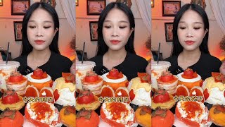 Persimmon 🍊 amp persimmon whole desserts range mukbang asmreating desserts persimmon [upl. by Breed]