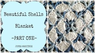 Beautiful Shells Blanket PART 1 🐚How To Crochet a Blanket  shells stitch blanket crochet [upl. by Wright767]