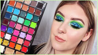 bPerfect Carnival XL Pro Palette Tutorial  Blue and Green Cutcrease [upl. by Hcelemile]