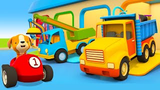 Helper Cars cartoons full episodes amp Playground for puppy Street vehicles amp Car cartoons [upl. by Wayolle]