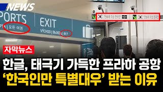 해외이슈한글 태극기 가득한 프라하 공항 한국인만 특별대우 받는 이유 [upl. by Watters]