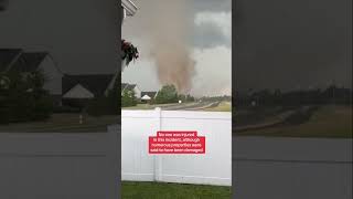 Tornado strikes in Indiana sending debris flying [upl. by Ecirtaed806]