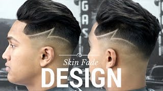 HAIRCUT TUTORIAL SKIN FADE WITH A DESIGN [upl. by Eboh]