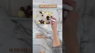 ✨ How to Make EASY GOLD CAKE TOPPER BALLS Shiny Chocolate Spheres for Cupcakes Cakes shorts gold [upl. by Elakram]