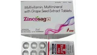 Zincosag Tablets Multivitamin Multimineral with Grape Seed Extract Tablets [upl. by Aneerb]