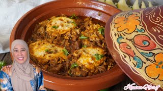 Tajine s Okssom th Rabssar طاجين باللحم و البصل  Tajine mit Fleisch und Zwiebeln😋👌 [upl. by Ruosnam605]