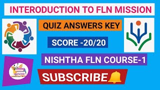 Introduction to FLN Mission Quiz Answers Nishtha FLN Course1 Nishthaquiz FLN dikshaquiz [upl. by Staci]