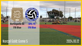 2024 Norcal Gold Burlingame SC 17B Blue vsSan Mateo County FC Academy 17B Blue [upl. by Lyrahs]