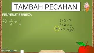 MATEMATIK TAHUN 3  TAMBAH PECAHAN  PENYEBUT SAMA  PENYEBUT BERBEZA [upl. by O'Malley871]