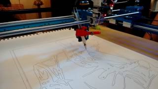 Makeblock Drawbot XY PLotter Drawing SVG of Mugen from Samurai Champloo [upl. by Ignacius251]