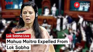 Mahua Moitra Expulsion TMC MP Mahua Moitra Expelled From Lok Sabha  Parliament Live [upl. by Fatimah858]