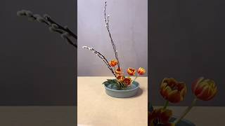 Tulip Ikebana Flower Arrangement Tutorial [upl. by Iow]