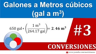 Galones a Metros cúbicos gal a m3  parte 3 [upl. by Enyrehtac]