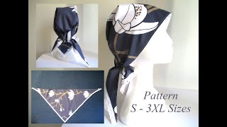 Sew doublelayer triangle chemo head scarf with lace for women [upl. by Yentrok]