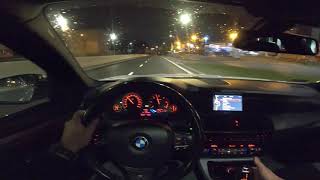 2013 BMW F10 520d 20 R4 chiptuning diesel 215 HP  POV Test Drive sound and powerslide [upl. by Leinnad464]